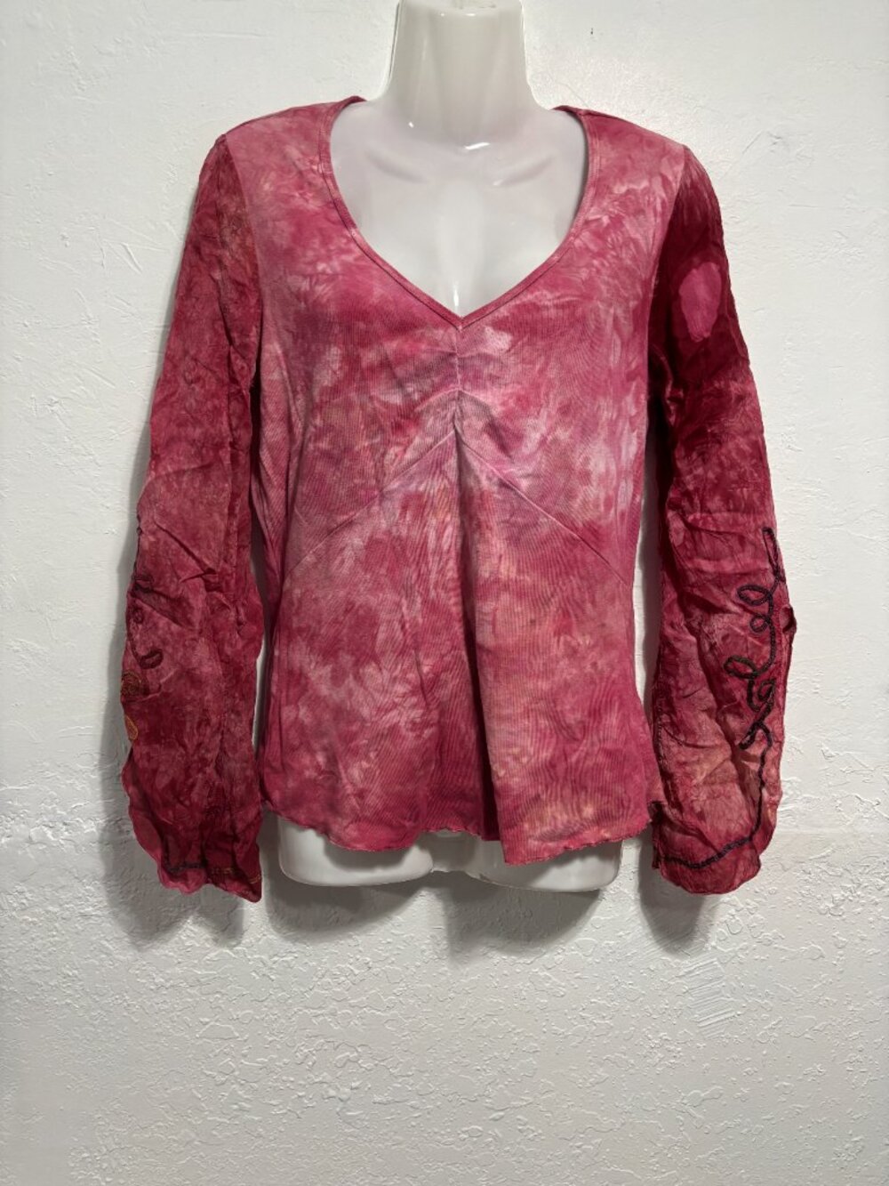 VTG Y2K Language Los Angeles Bell Sleeve Top Grunge Fairy Long Sleeve Boho M